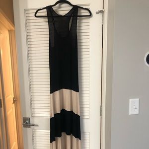 Cream and black maxi dress